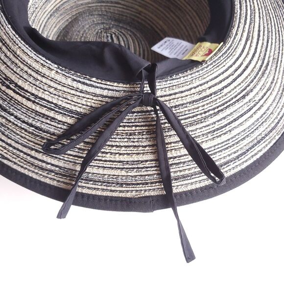 Solar Escape Sun Hat Womens One Size Woven Wide Brim Adjustable Vacation Beige - Picture 6 of 8